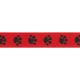 CHTR Ribbon - Grosgrain Paw Print Red/Black
