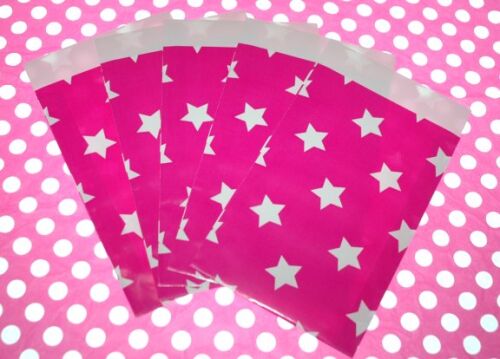 KDD Geschenktüten - 6 Stück Stars Hot Pink 12x19 cm
