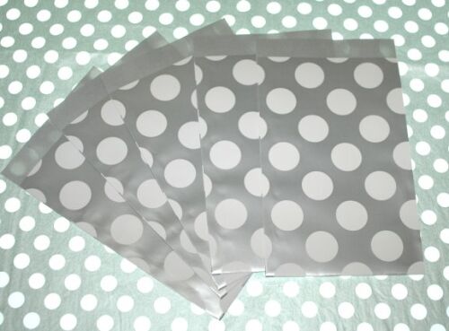KDD Geschenktüten - 6 Stück Dots Silber 12x19 cm