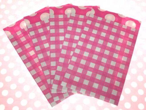 KDD Geschenktüten - 6 Stück Karo Hot Pink 12x19 cm