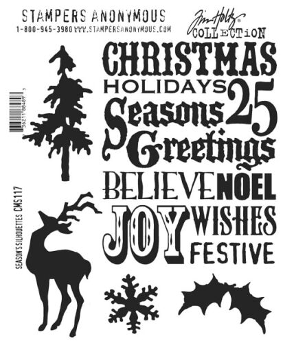 SAY Cling Mounted Stamp Set - Tim Holtz Seasons Silhouettes