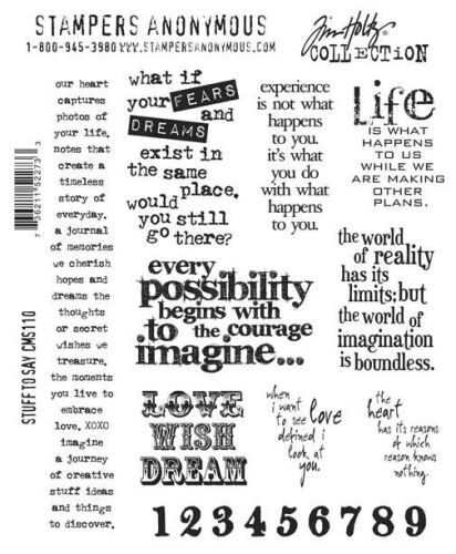 SAY Cling Mounted Stamp Set - Tim Holtz Stuff to say