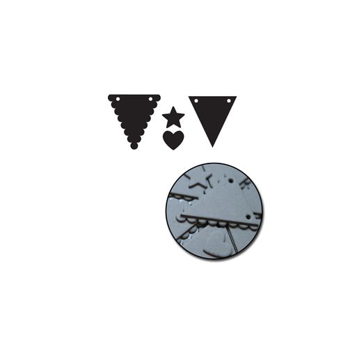 MYR Embellishments - Mini Chipboard Set Mixed Scallop Mini Triangle Banner