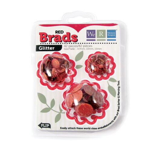 WRM Brads - Red Glitter Mix