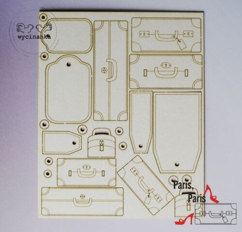 WYC Chipboard-Shapes - Paris Koffer L