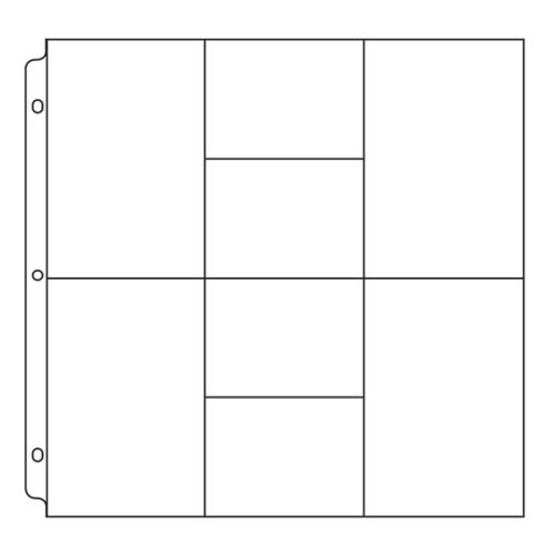 WRM Ring Page Protector/Klarsichthüllen 12"x12" (4-4x6, 4-4x3)