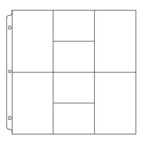 WRM Ring Page Protector/Klarsichthüllen 12"x12" (4-4x6, 4-4x3)