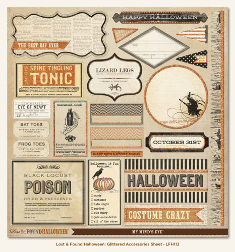 MYM Cardstock - Lost & found Halloween Accessory Sheet Glitter