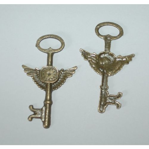AEX Charm - Schlüssel mit Flügeln/Key with Wings Bronze