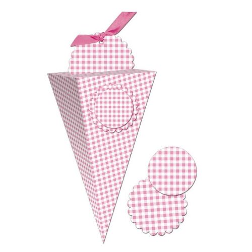 LWB Geschenkbox - Chiara Cone Rosa Vichy 35