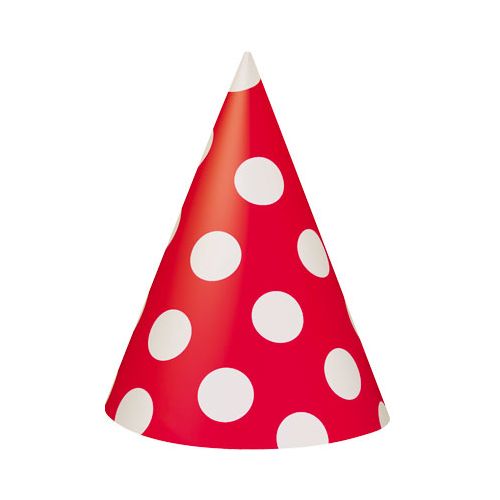 UNQ Party Hats - Red Dots