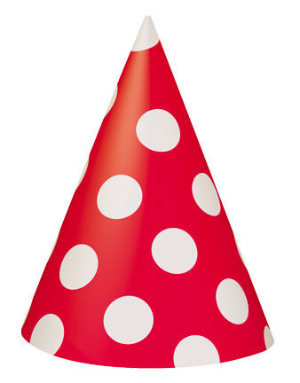 UNQ Party Hats - Red Dots