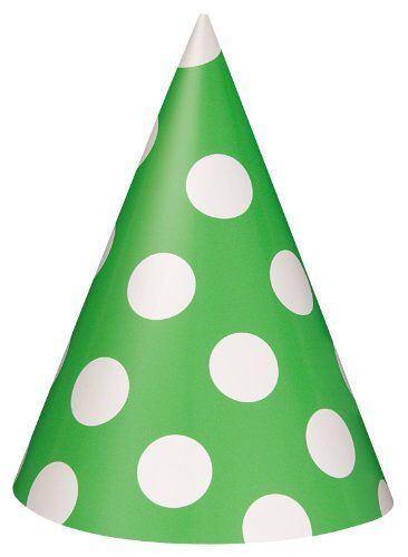 UNQ Party Hats - Lime Green Dots