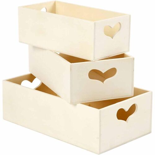 CCH Wood Art - Herzkisten 3er-Set