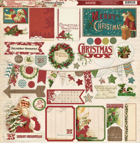 MYM Chipboard 12"x12" - Vintage Christmas