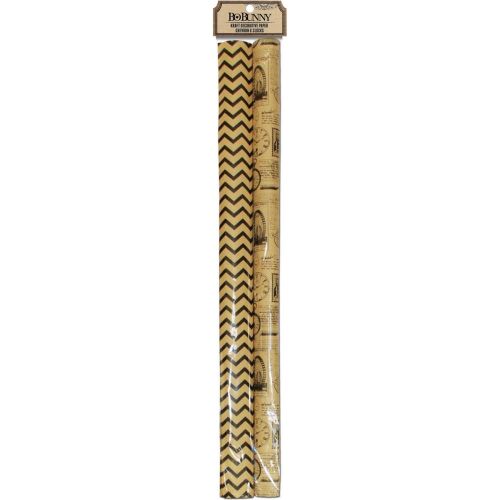 BOB Geschenkpapier - Kraft Chevron & Clocks