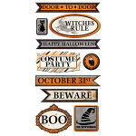 WRM Sticker - Layered Chipboard Words Black Widow