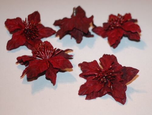 EFC Embellishment - Pointsettia/Weihnachtsstern Dunkelrot