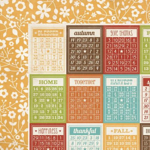 SST Cardstock - Harvest Lane Bingo Cards
