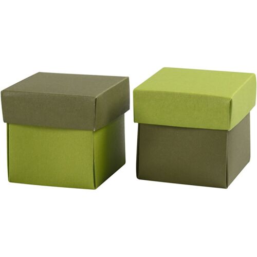 CCH Paper Art - 10x Pappschachtel 5x5x5.5 cm Grün