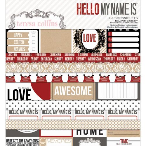 TCL Paper Pad 6x6 - Hello My Name is