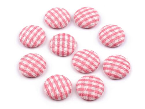 STK Textilbuttons 15 mm - Pink