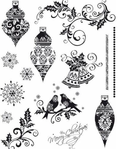VID Clear Stempel - Weihnachtskugeln & Schnörkel