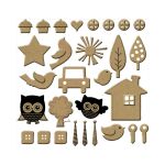 RRI Chipboard - Accents Owl & Birds Kraft