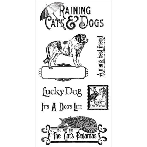 G45 Cling Mounted Stamps - Raining Cats & Dogs 1