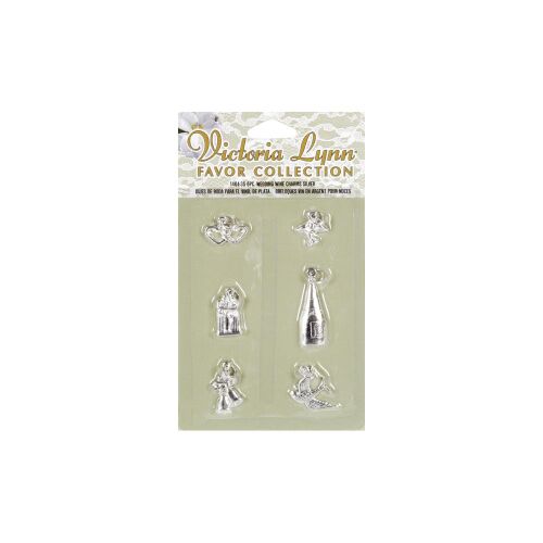 DRC Charms - Victoria Lynn Wedding Wine Charms silber
