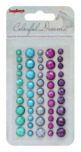 SCB Embellishments - facetierte Halbperlen Colourful...