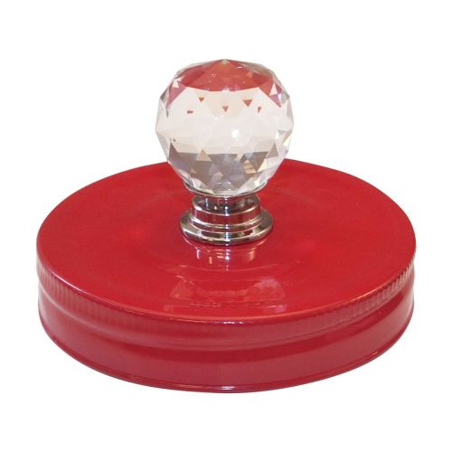 CCR Show Toppers - Lid Red with Crystal Knob für Wide Mouth Mason Jars