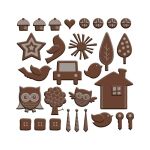 RRI Chipboard - Accents Owl & Birds Chocolate Foil & White