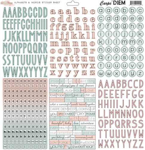 GLZ Sticker 12x12" - Carpe Diem Alphabets & Words