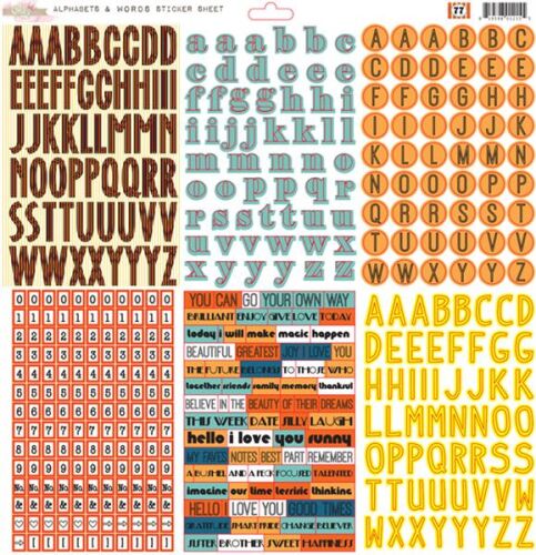 GLZ Sticker 12x12" - 77 Alphabets & Words