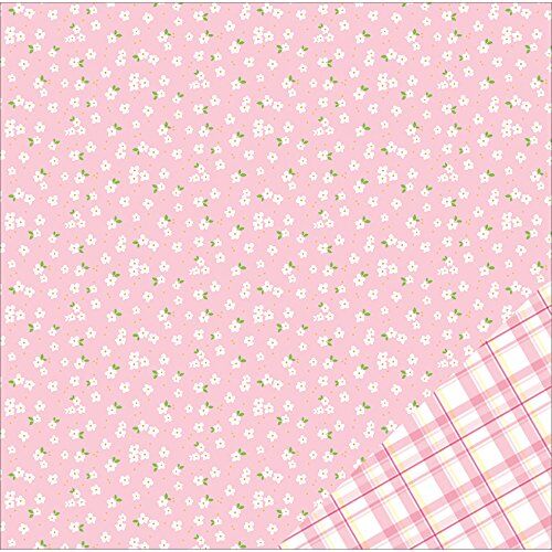 AMC Cardstock - Color of Memories Light Pink with white Flowers