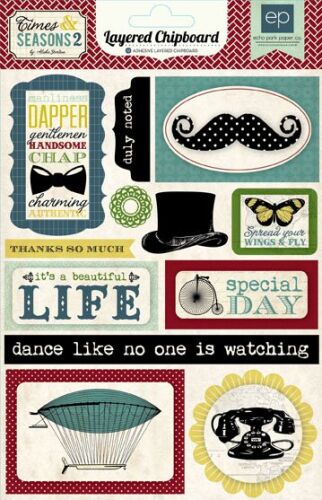 ECP Layered Chipboard Sticker - Times & Seasons 2
