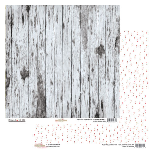 GLZ Cardstock - Black & White Wood Grain
