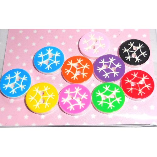 SRH Embellishments - Buttons/Knöpfe Snowflake Mix 13 mm