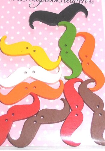 SRH Embellishments - Buttons/Knöpfe Mustache Schnurrbart