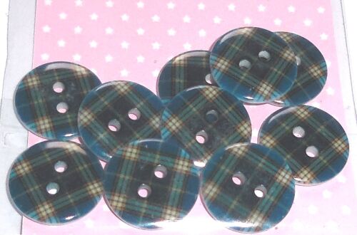 SRH Embellishments - Buttons/Knöpfe Tartan Blue