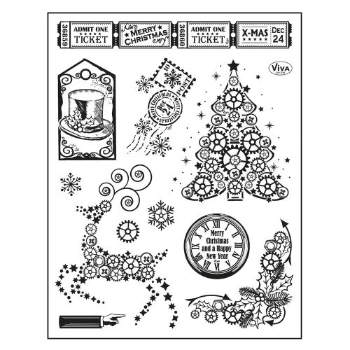 VID Clear Stempel - Steampunk Tannenbaum