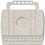 FBS Chipboard Album - Satchel Bag with Tag & Cog Wheel