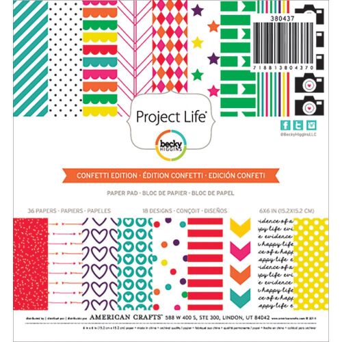 AMC Paper Pad 6x6" - Becky Higgins Project Life Confetti
