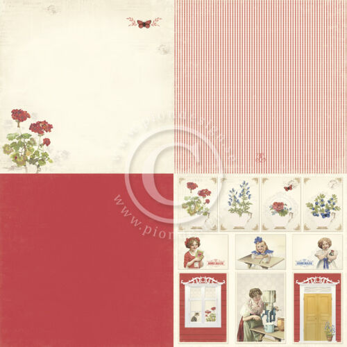 PIO Cardstock - Siris Kitchen Geranium (6x6")