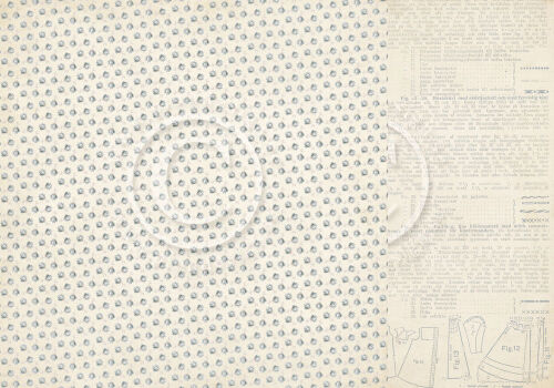 PIO Cardstock - Almas Sewing Room Blue Fabric