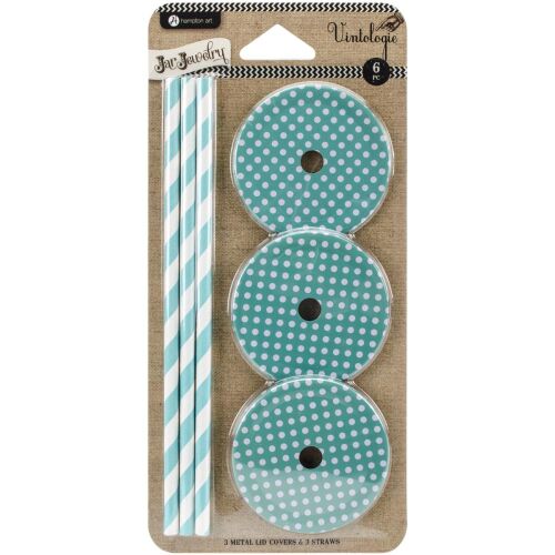 HRT Lid w/Straw Inserts für regular Mouth Jars Mason Teal...