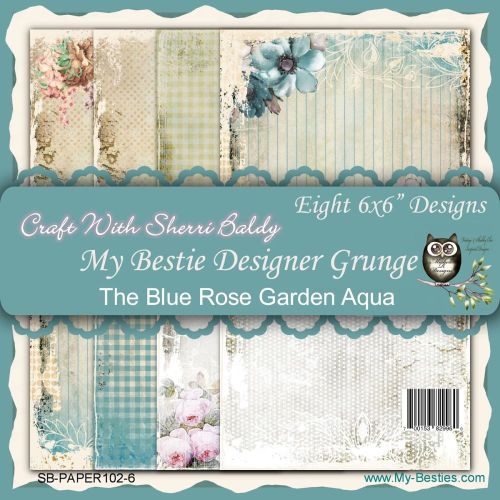 MBS Paper Pad "6x6" - The blue Rose Garden Aqua