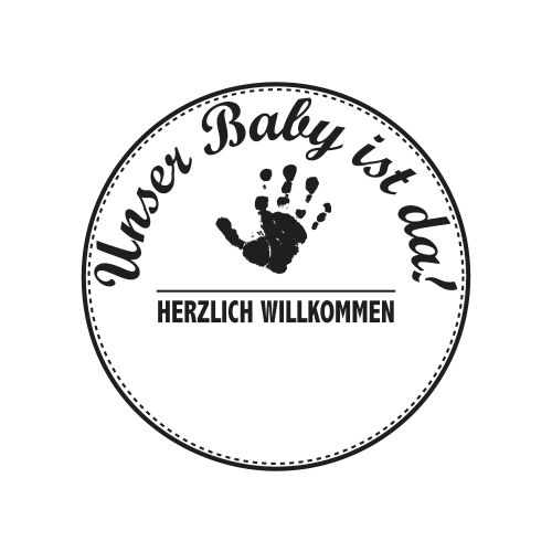 RYH Holzstempel rund - Unser Baby ist da