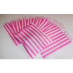SRH Papiertüten - 12 Candy Bags/Flachbeutel Pink Stripe